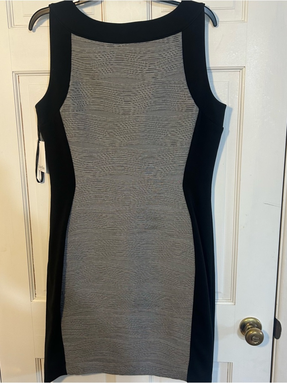 Calvin Klein Black and Gray Sheath Dress